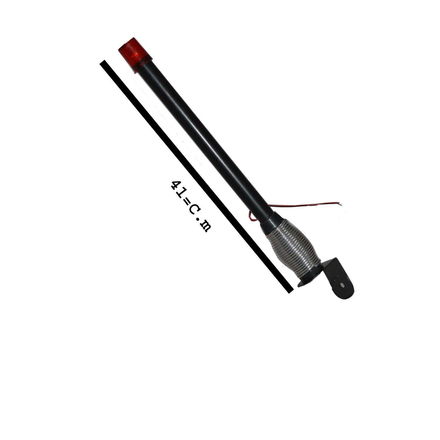 R.J.VON Bike Light Antenna 41cm Color Red for Royal Enfield Classic,Classic Chrome,Himalayan,Standard,Electra,Thunderbird,Hero,Bajaj,Twinspark,Yamaha