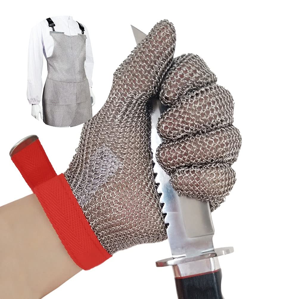 Rękawice odporne na przecięcia, rękawice odporne na przecięcie, fartuch ze stali nierdzewnej, skóra ostrygowa, cięcie mięsa, rzeźba w drewnie, wędkarstwo, bezpieczeństwo pracy