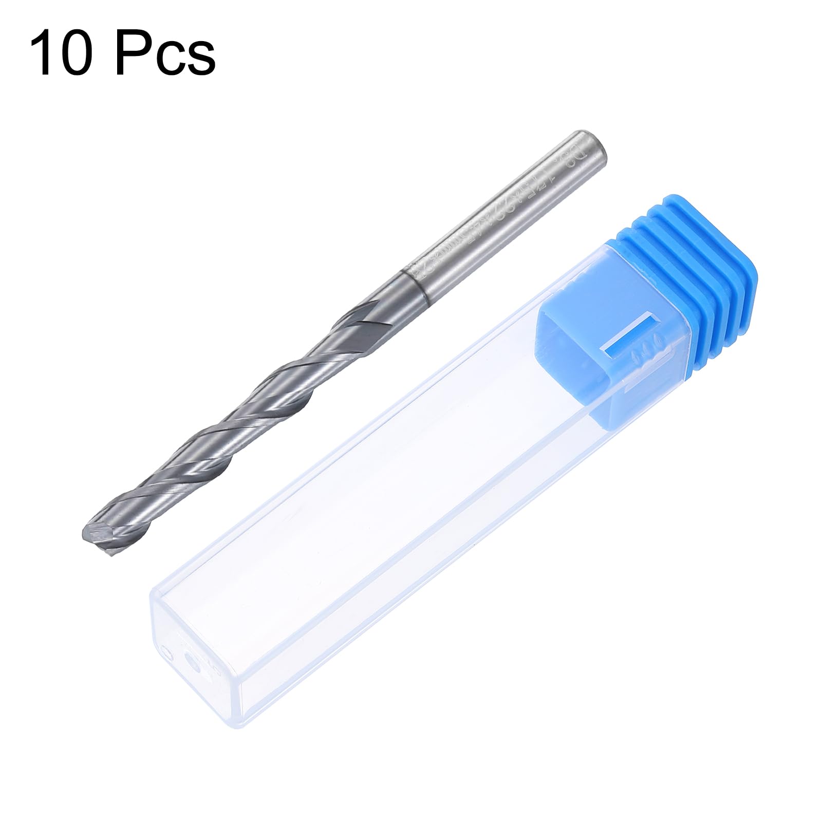 QUARKZMAN 10 sztuk frezów trzpieniowych 1/8", stal wolframowa, 2 frezy CNC z powłoką z wysokiego aluminium i tytanu, długość ostrza 22 mm, długość całkowita 45 mm, twardość 44-46