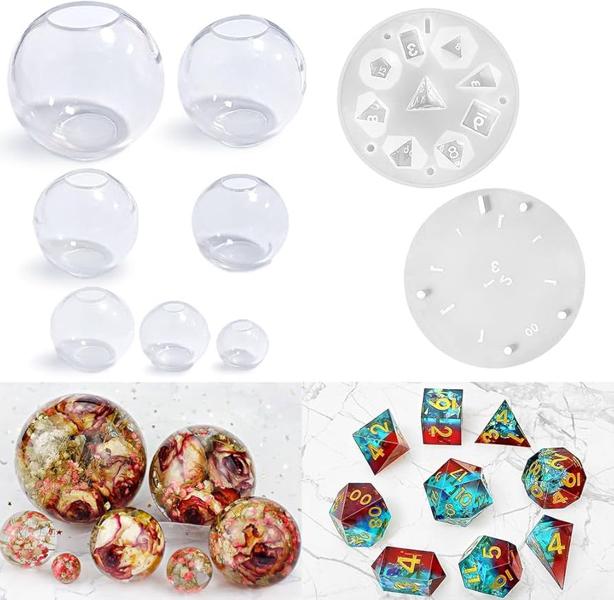 Amazon.com: RESINWORLD Upgraded 9 Piece Polyhedral Dice Mold + 7