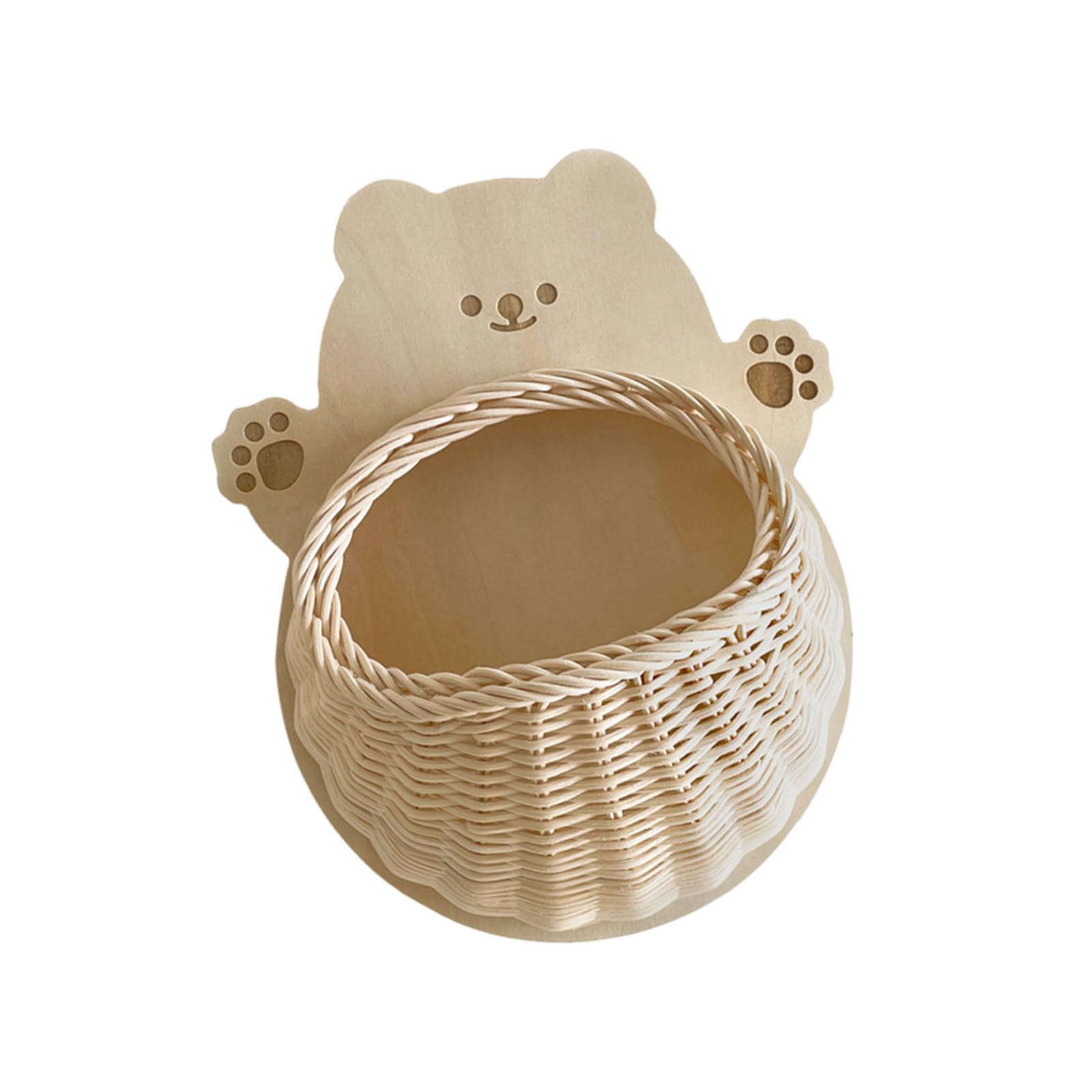 Buxuaaaa Rattan Woven Animal Shape Wall Shelf Storage Basket for Displaying Photos and Indoor Small Items Holder Decorative Wall Shelves