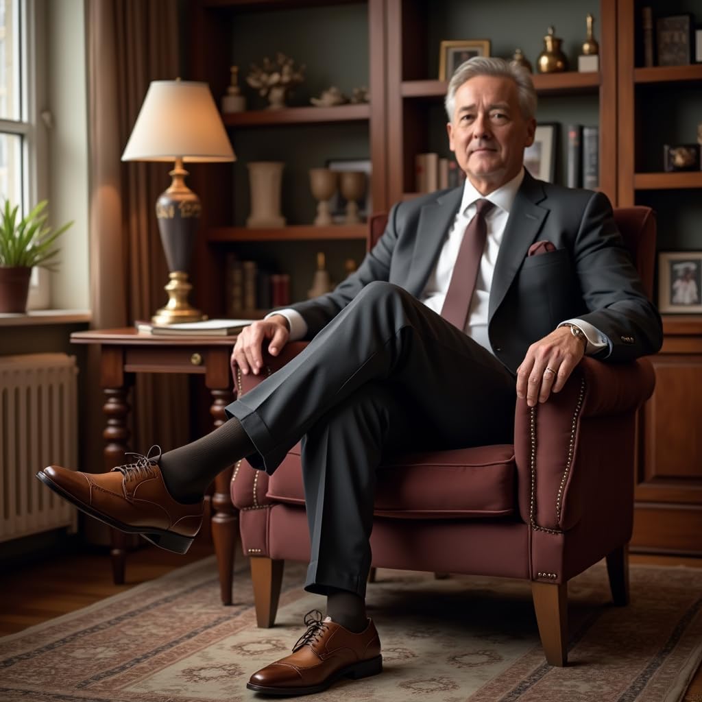 7BigStars Men Dress Socks 6 Pairs Crew Size 10-13 13-15 Soft Stay Up Fit Business Office Cotton Comfort - Image 2