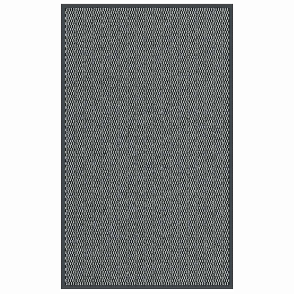 Felpudo antracita 90 x 150 cm de polipropileno resistente con parte trasera de PVC antideslizante, felpudo para entrada, pasillo, terraza, balcón, interior y exterior, absorción de agua