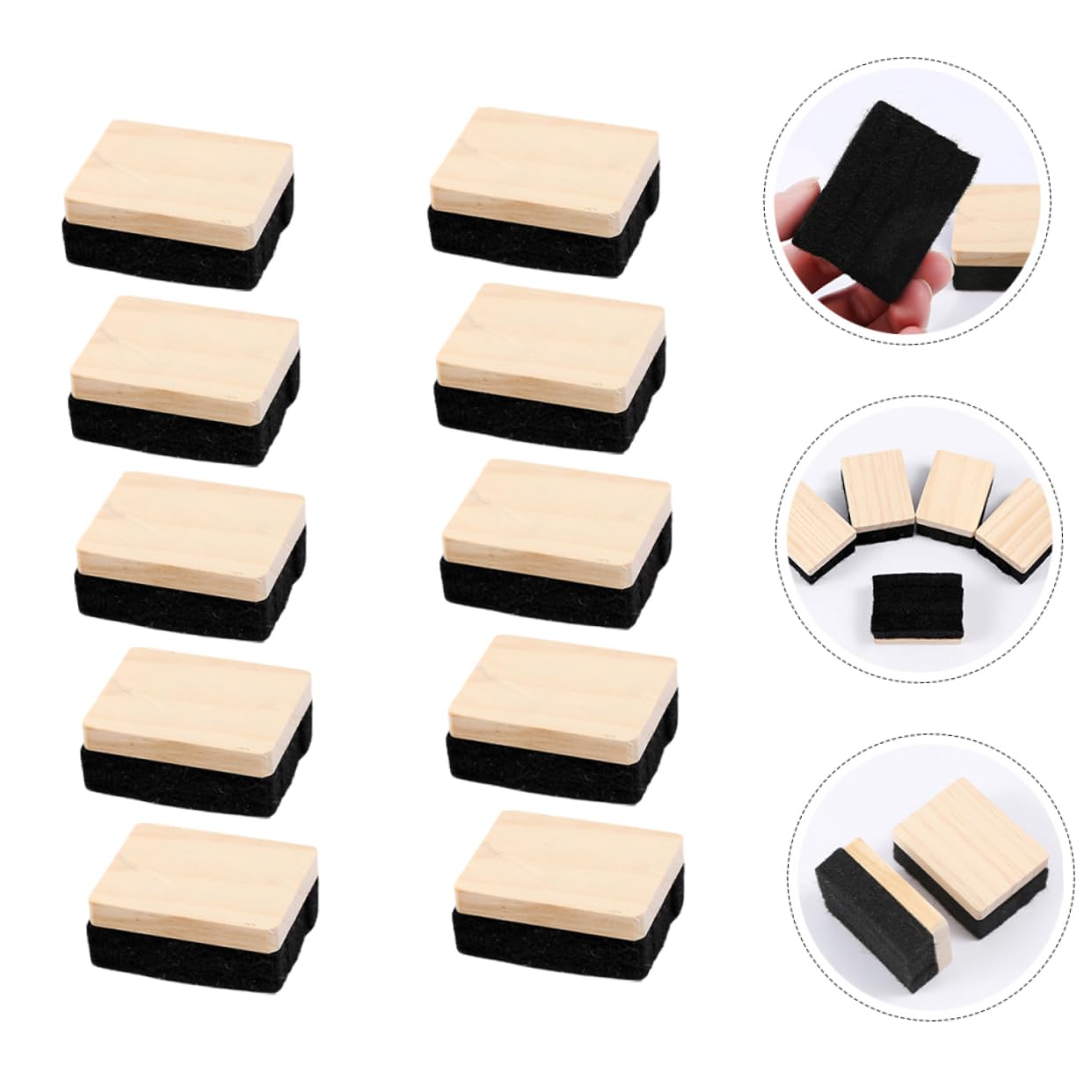 Gadpiparty 4 Sätze Radiergummi Multipack Schwarz Kreidestaubtuch Planke Whiteboard-radierer Mini Tafelschwamm Kreidetafel-radierer Im Klassenzimmer Gefühlt 10 Stück * 4
