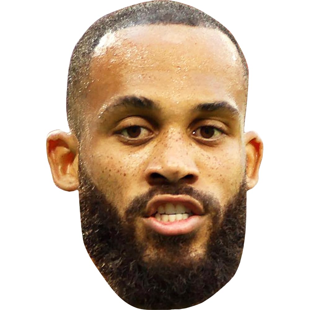 Celebrity Cutouts Lifelike Bryan Mbeumo (Beard) Celebrity Mask, Flat Card Face, Fancy Dress Mask