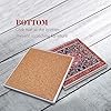 Bribay Coasters for Drinks Set of 6, Tribal Geometric Pattern Absorbent Square Ceramic Stone Mat, with Cork Base and Metal Holder, Gift for Housewarming Room Bar Decor #4