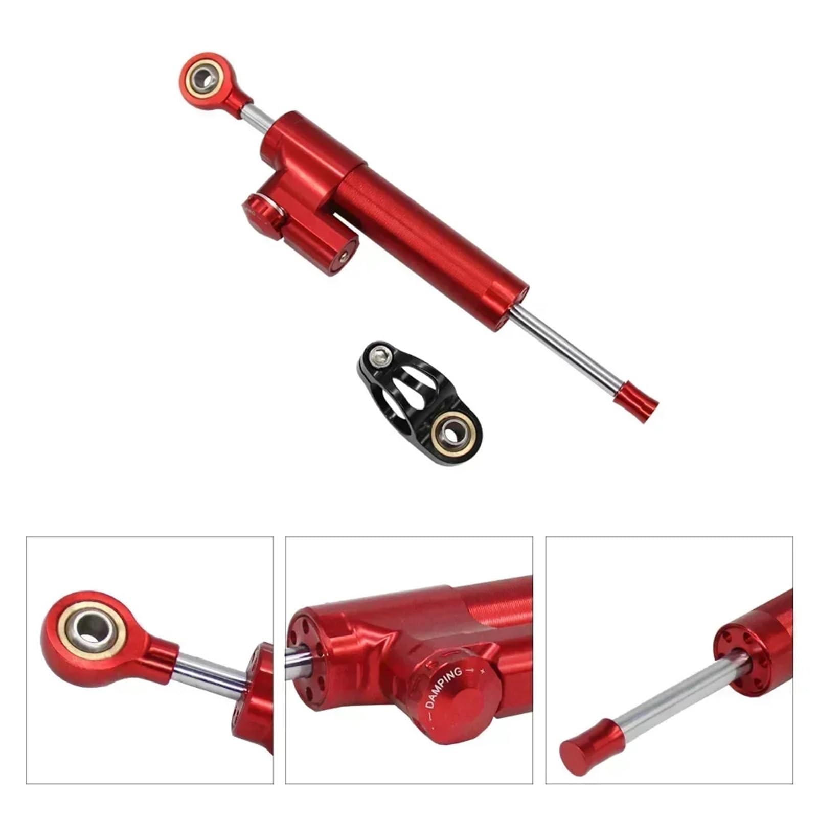 Zestaw wsporników stabilizatora układu kierowniczego motocykla, regulowany, uniwersalny, pasuje do Yamahy, pasuje do Kawasaki Stabilizator Amortyzatora(Black)