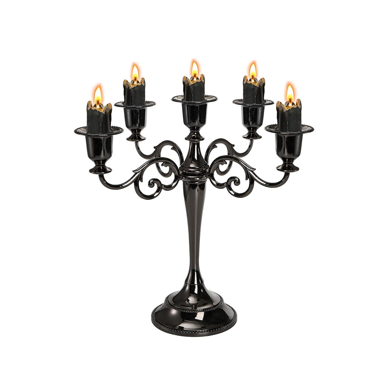 Grace Taper Candle Holder - 5 Arm French Metal Candlestick, Creativity Aromatherapy Candles Holders, Candlelight Dinner Candle Holer, Vintage Home Candlestick Ornament(A)