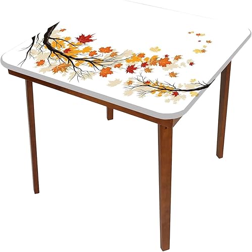 Miniatura 4 de Mantel cuadrado elástico de otoño, ramas de árbol de otoño dobladas con remolino con mantel elástico de color, se adapta a mesas de 36 x 36