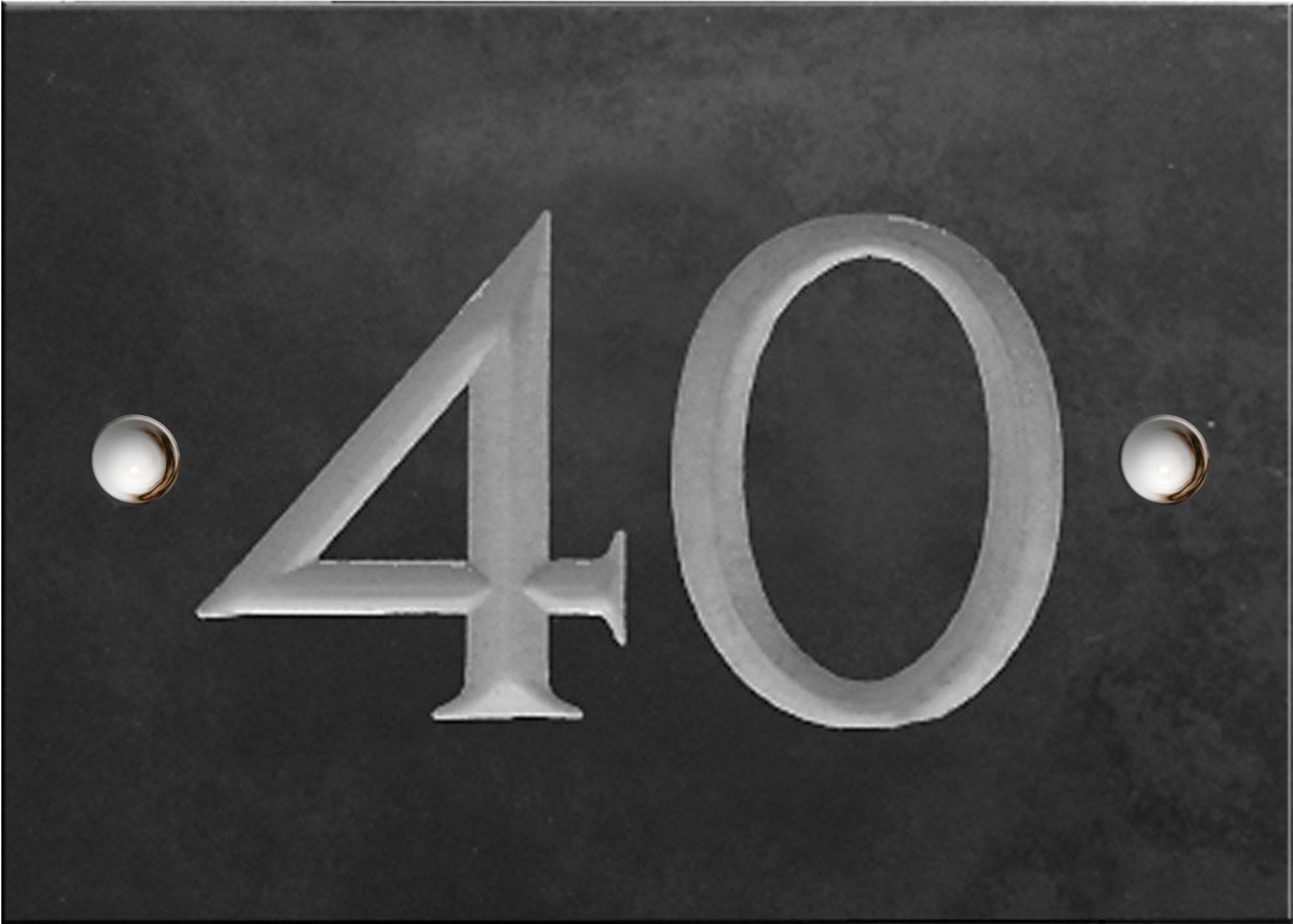 Engraved Slate House Number Sign - 1 to 99 (Select Your Number here) - Number 40 (Same Day Dispatch by 1st Class Post!!!) — image 1