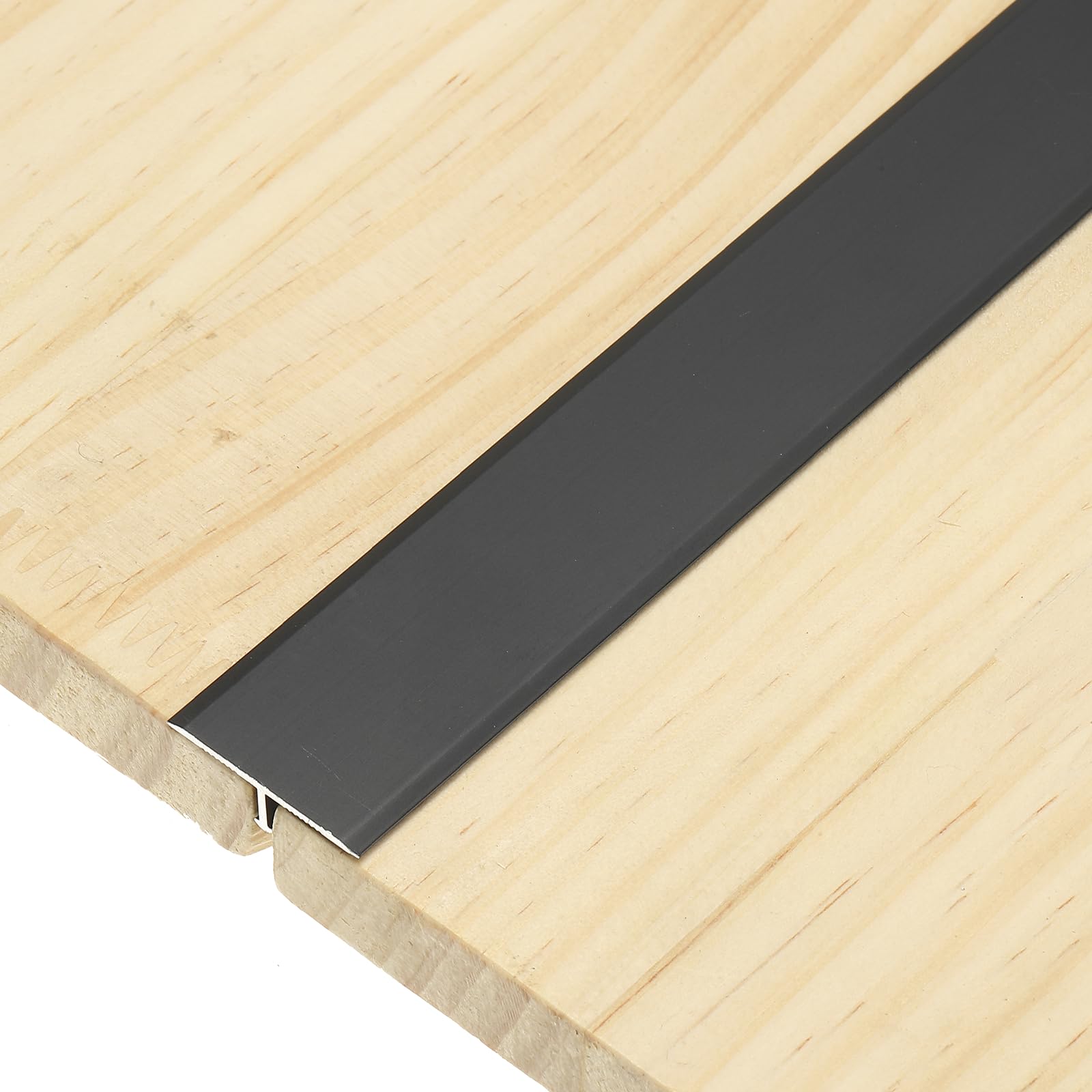 sourcing map 3Pcs T-Molding Transition Strips, 9m x 25mm (L x W) Aluminium Alloy Floor Flat Divider Strip Vinyl Flooring Edging Trim for Floor Gaps Doorways, Matte Black