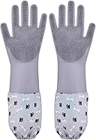 1TO3GO Silicone Pet Grooming Gloves - Heat-Resistant Hair Remover & Washing Mitts for Dogs, Cats, Horses, Rabbits - Gray Pair