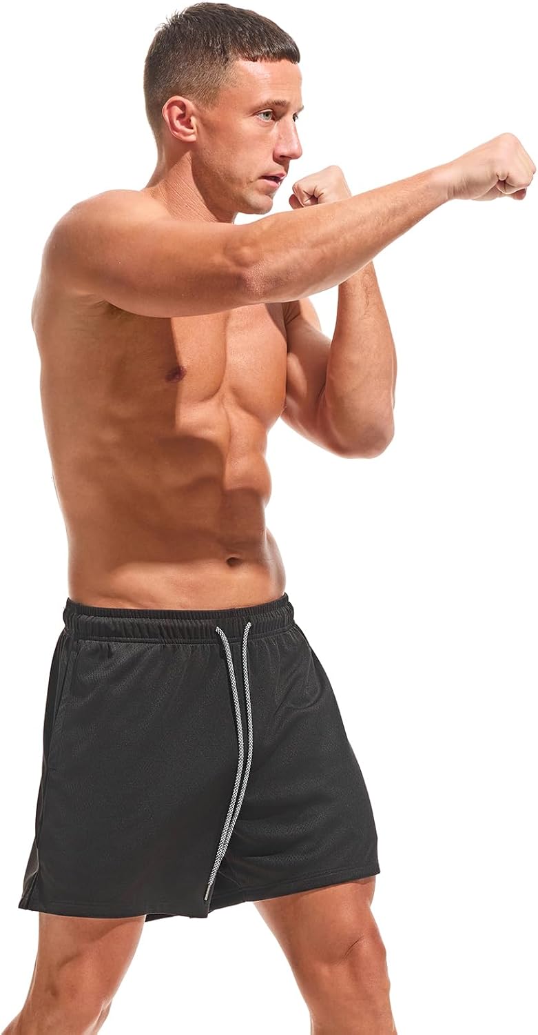 AMY COULEE Mens Mesh Running Shorts 5 Inch Workout Quick Dry Basketball Shorts with Pockets - Image 6