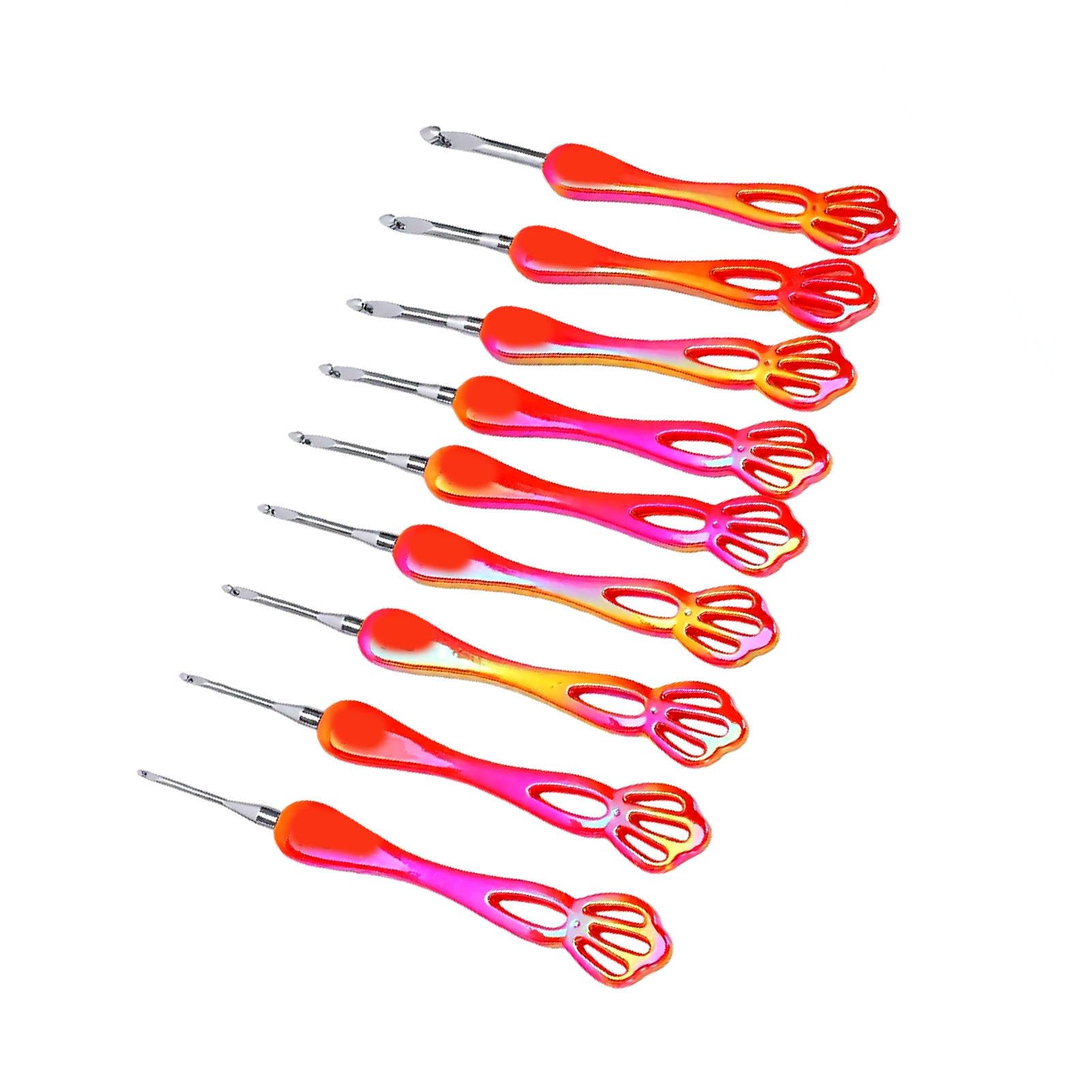 banapoy Juego de Agujas de Ganchillo Ergonómicas, 9 Tamaños Juego de Agujas de Ganchillo de Aluminio de 2,5 a 7,0 Mm, de con Hueco Ergonómico para Tejer Principiantes y Proyectos de Hilo de