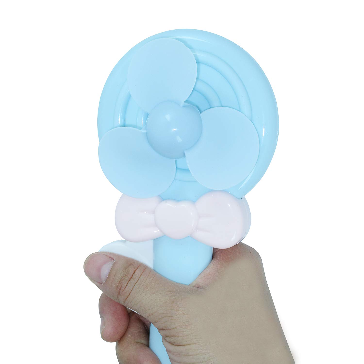 Xelue FF 2 Pack Cute Lollipop Portable Personal Handheld Fan Manual Low-Carbon No Battery for Kids Toy or Stress Release Strengthen Finger Home and Travel (Lollipop)