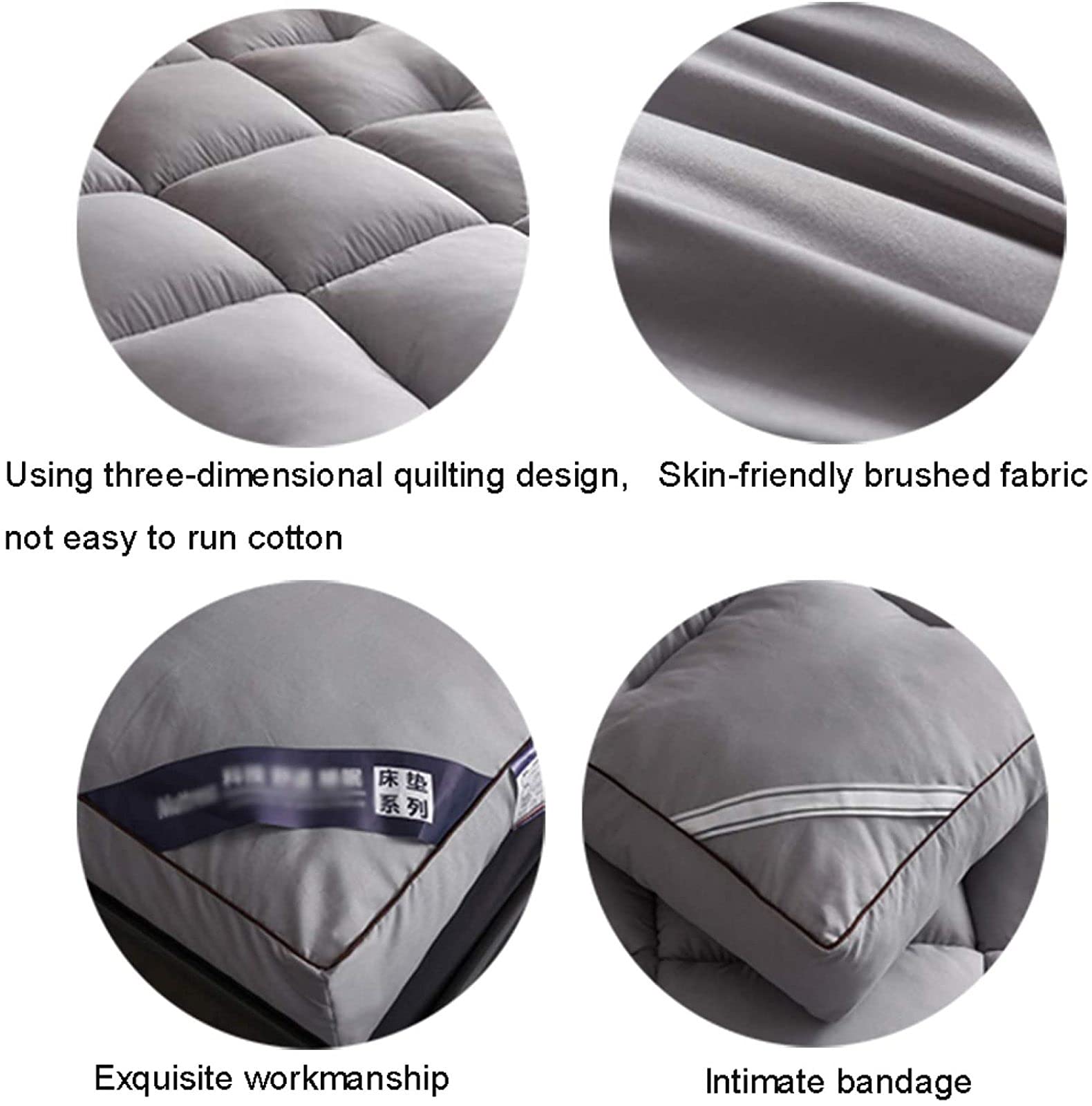 SetSailW Tradizionale Giapponese Futon, Thick Futon Materasso, Matrimoniale Dormitorio Materasso, Portatile Pieghevole Materasso da Terra Tatami,Yellow-150x200cm