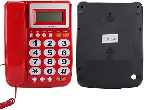 Miniatura 7 de Teléfono con cable, teléfono fijo con cable de escritorio con pantalla de identificación de llamadas con altavoz LCD sonido claro teléfono fijo