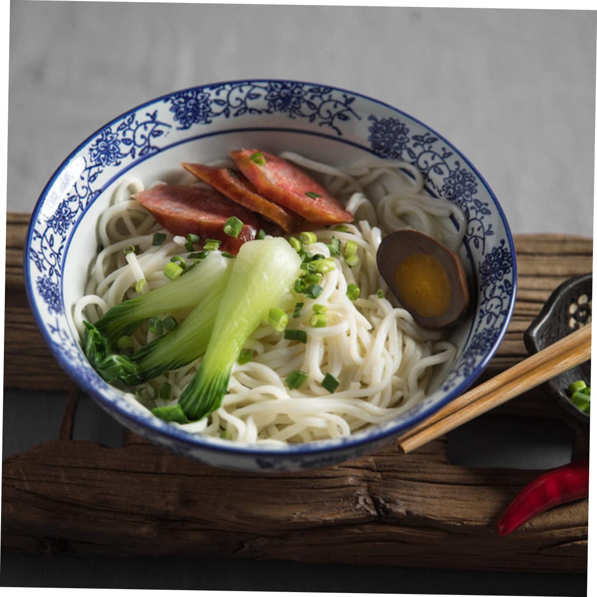 TOPBATHY Cuenco de Porcelana Azul y Tazón de Fideos para Uso Doméstico Tazón de Sopa para Servir Comida de Cocina para Comidas Rápidas el Hogar