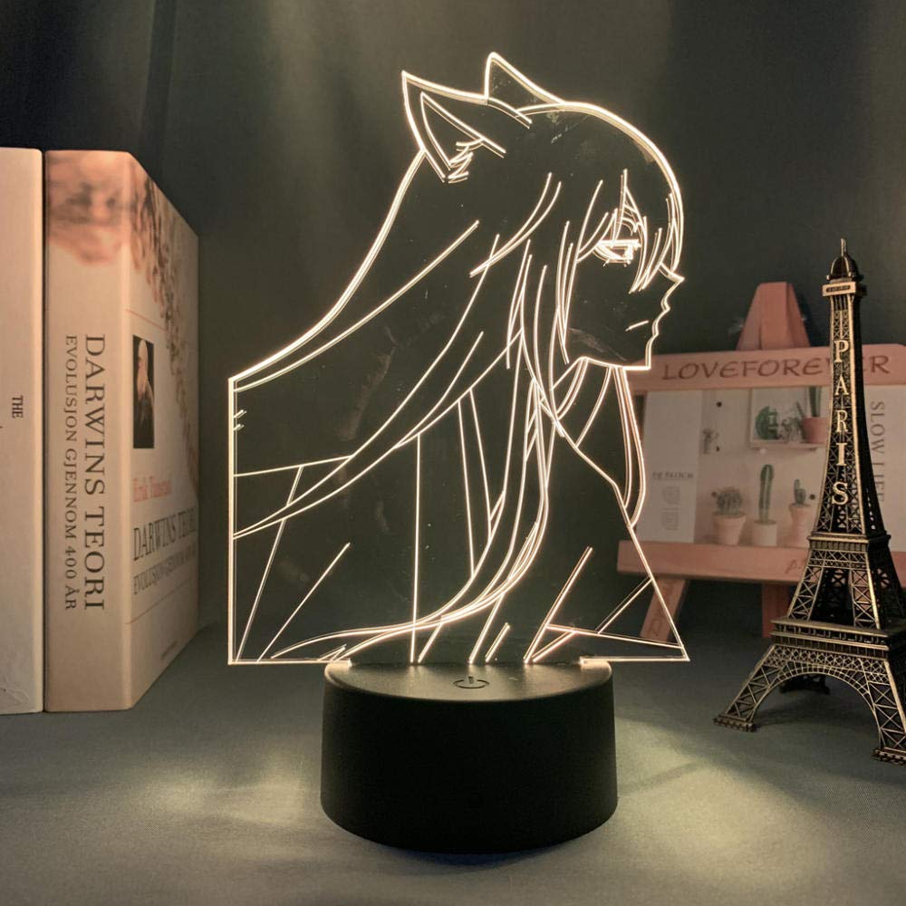 Lampada 3D Illusion Anime Kamisama Kiss Tomoe – Luce Notturna LED Con Telecomando E Base USB Per Cameretta