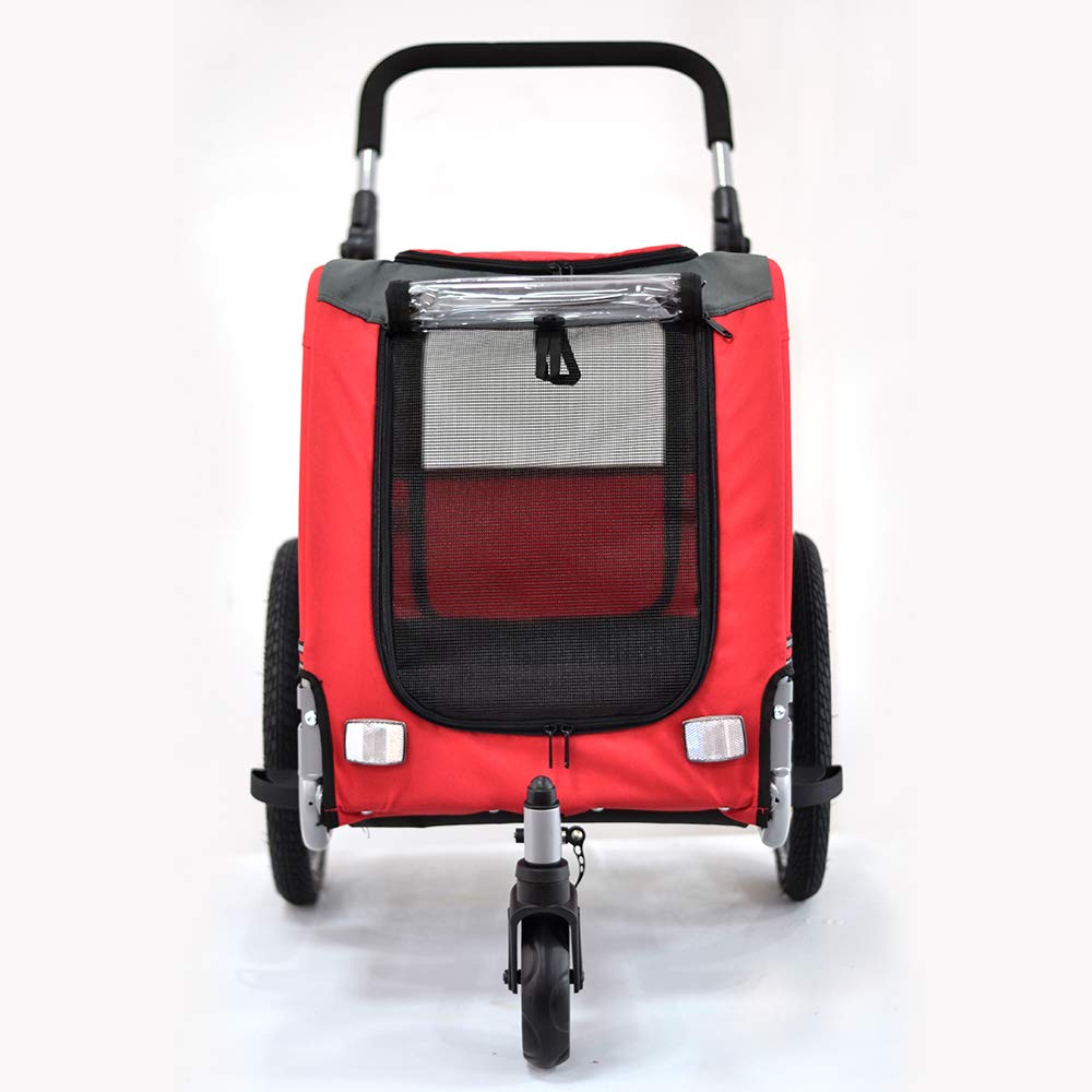 PAPILIOSHOP Zeta - Remolque para el transporte en bicicleta de tu perro, cochecito para mascotas en 3 tallas (S-rojo)