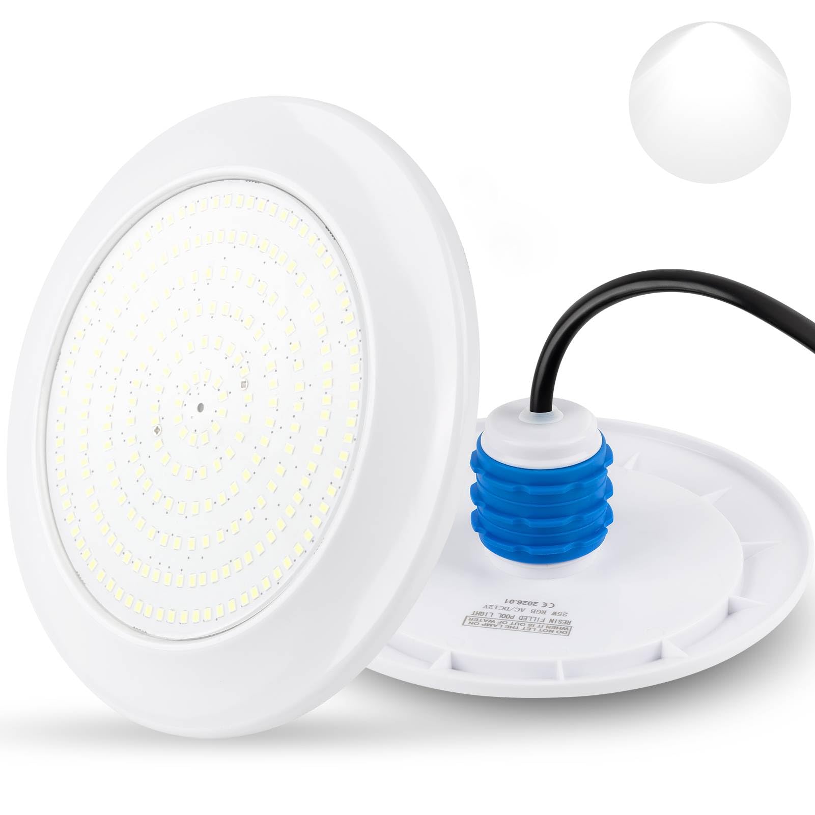 Projecteur LED Piscine Par56 20W IP68 12V 5500-6500K Blanc Froid