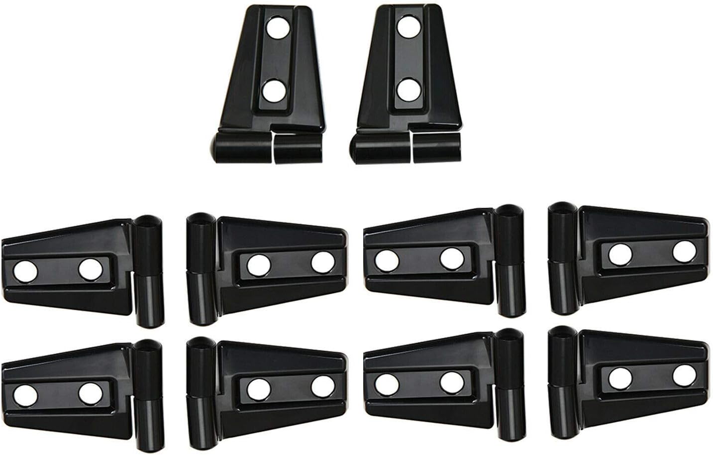 10PCS Car Engine Hood Hinge & Door Hinge Cover Trim for Jeep Wrangler JK Unlimited 4-Door 2007-2018 (Black)