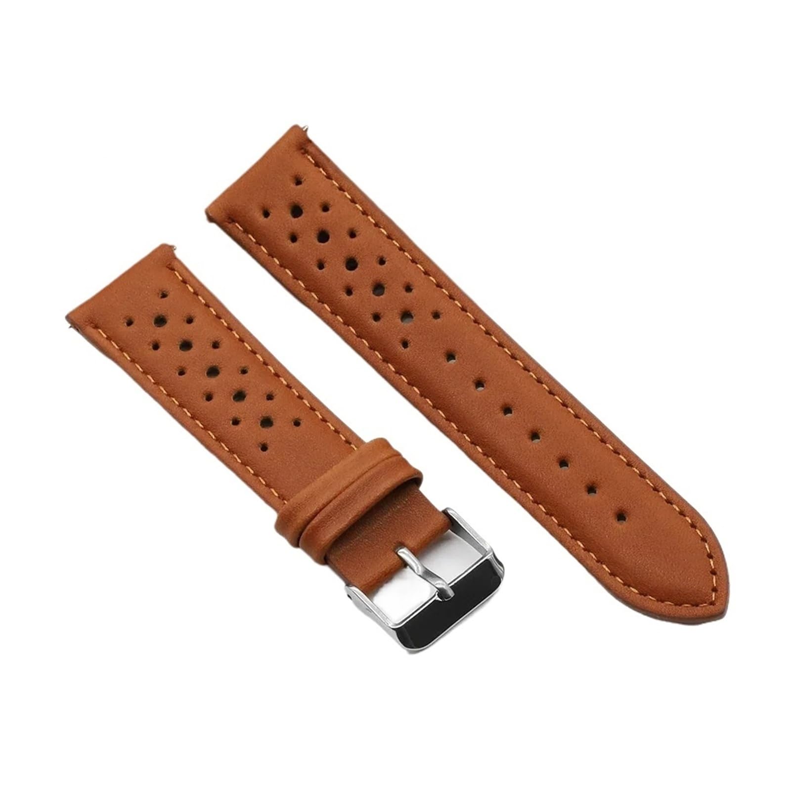 Generisch NASUNJIA Vintage Handgemachtes Uhrenarmband 18mm 19mm 20mm 22mm 24mm Racing Lederband Grau Schwarz Braun Blau Atmungsaktive Poröse Uhrenarmbänder