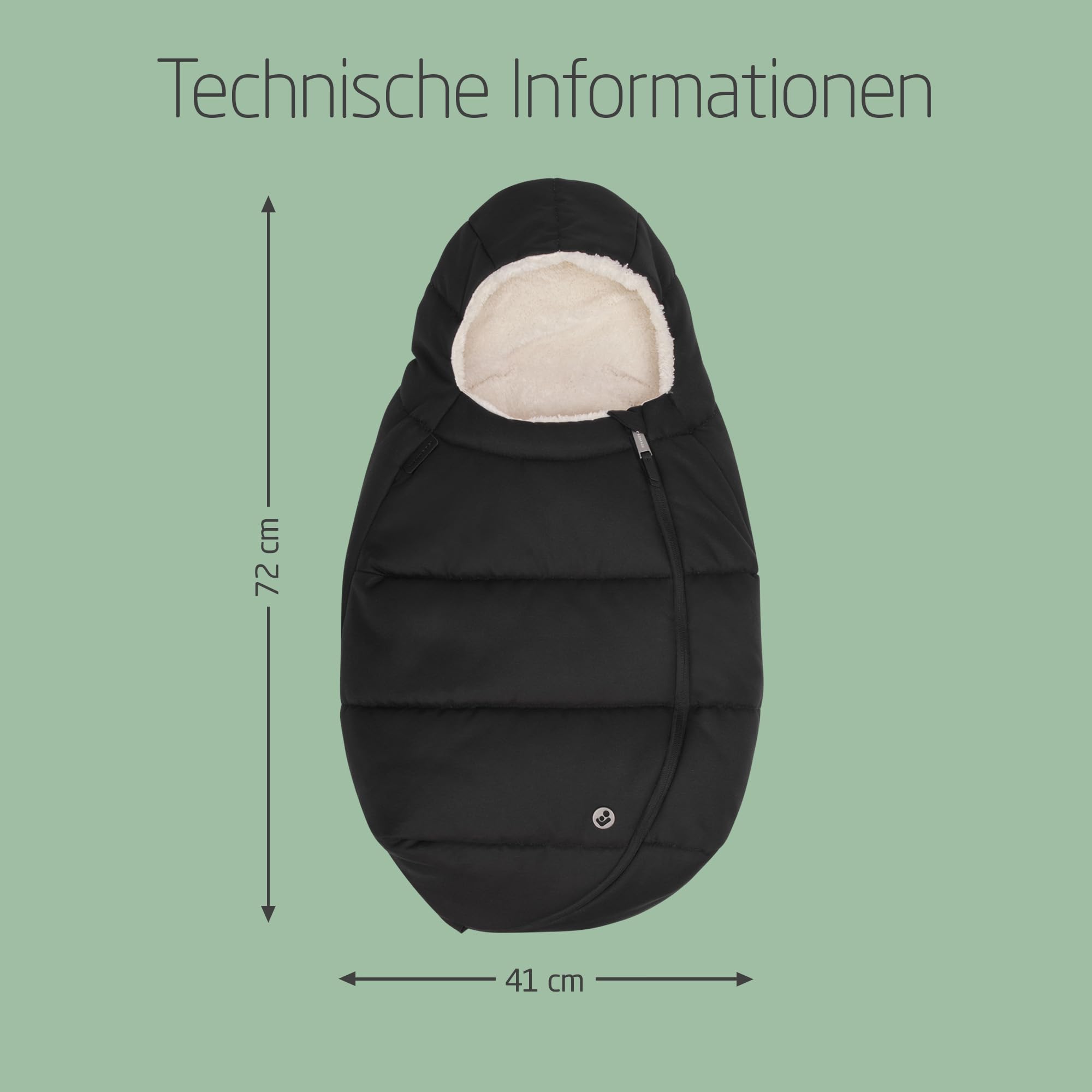 Maxi-Cosi Fußsack für Babyschalen, 45-75cm, waschmaschinenfest, Twillic Black