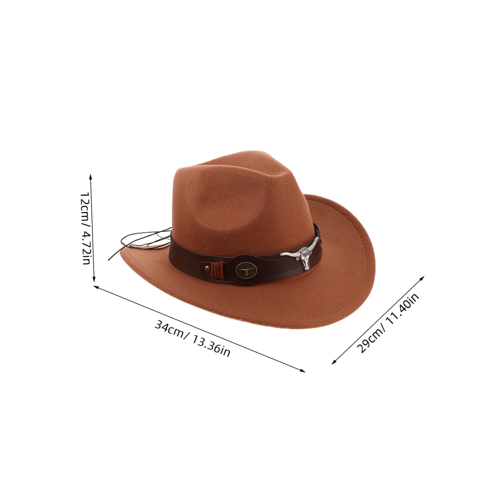 4pezzi Cappello Western Uomo Fibbia Regolabile Cappello Cowboy Unisex per Stagione Calda e Festival Realizzato in Morbido