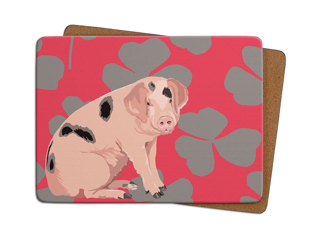 Leslie Gerry Multicolor Pig Placemat