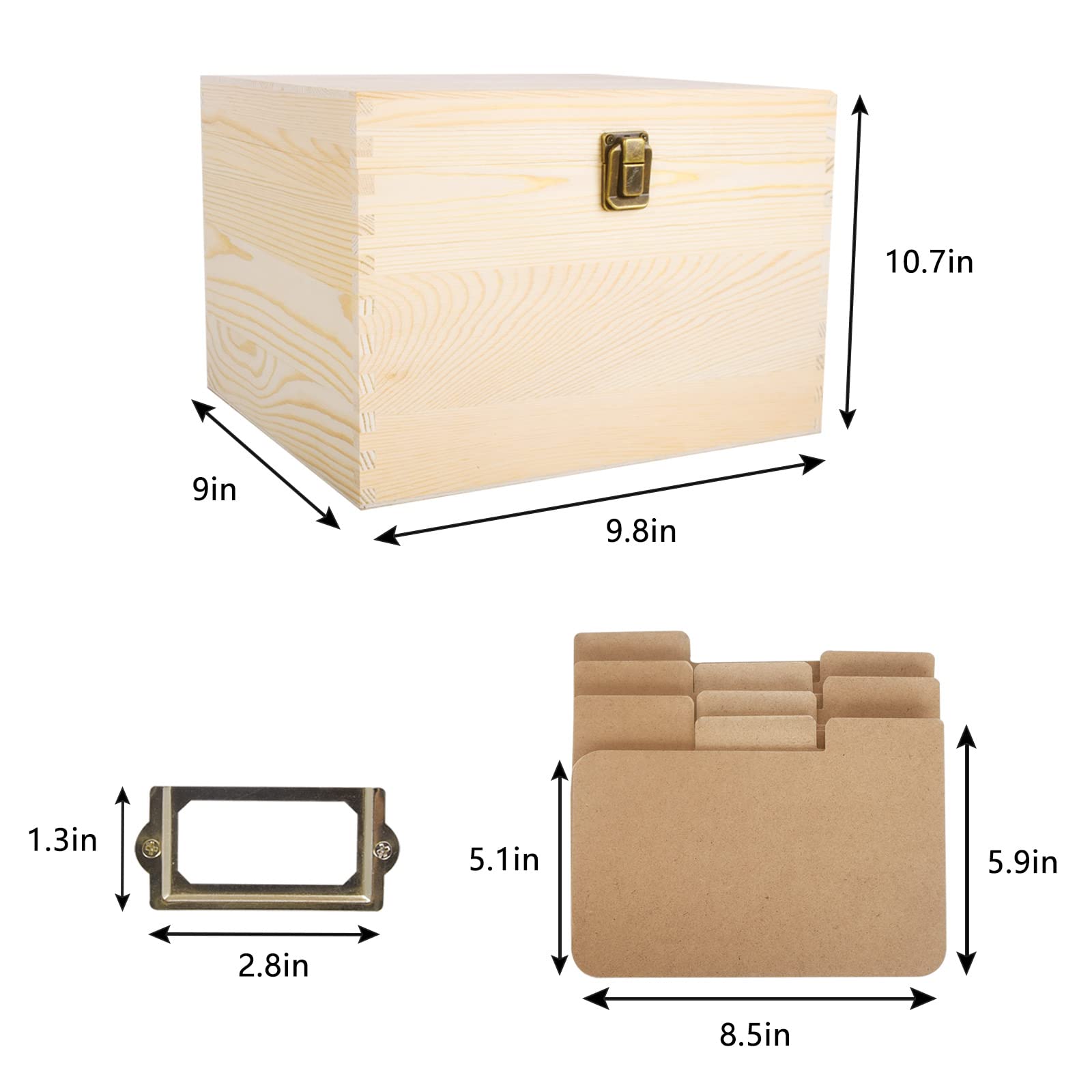 Vencer Greeting Card Organizer Box with Dividers and Label Sticker,Photo Organizer,Recipe,Keepsake Card Storage Box,Keep Your Precious Memories Safe,VTO-033
