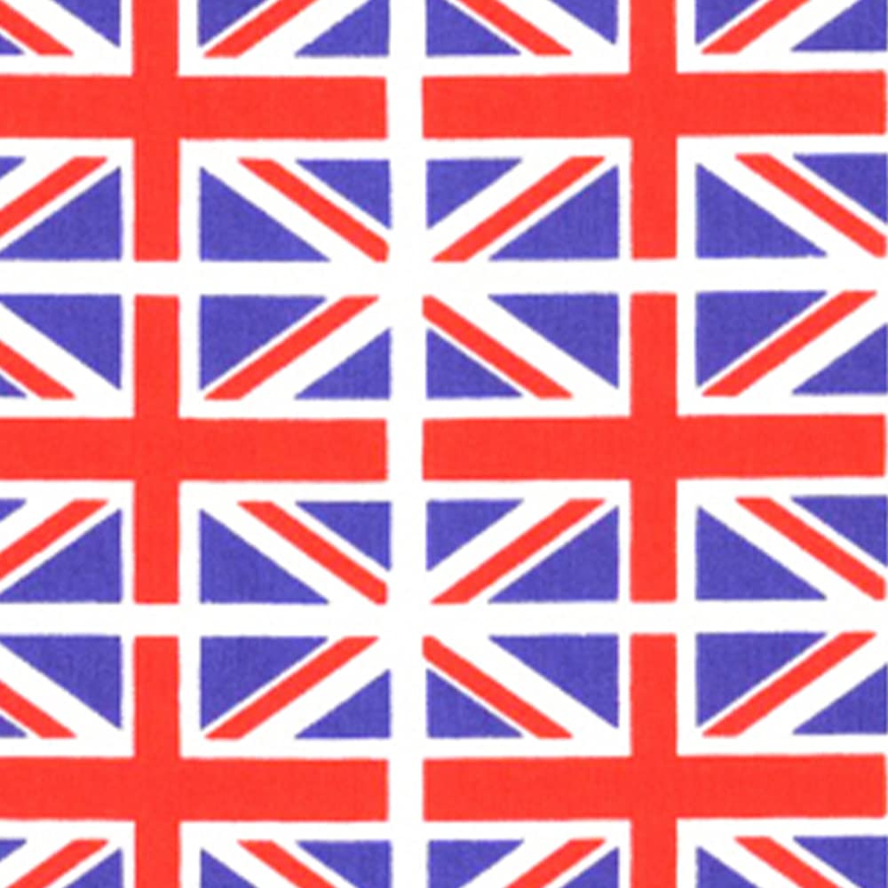 Rose & Hubble Mini Union Jack Flags United Kingdom UK Cotton Fabric by The Metre, Red, White, Blue 100% Cotton Craft Fabric Material for Crafts, Sewing, Dressmaking, Quilting