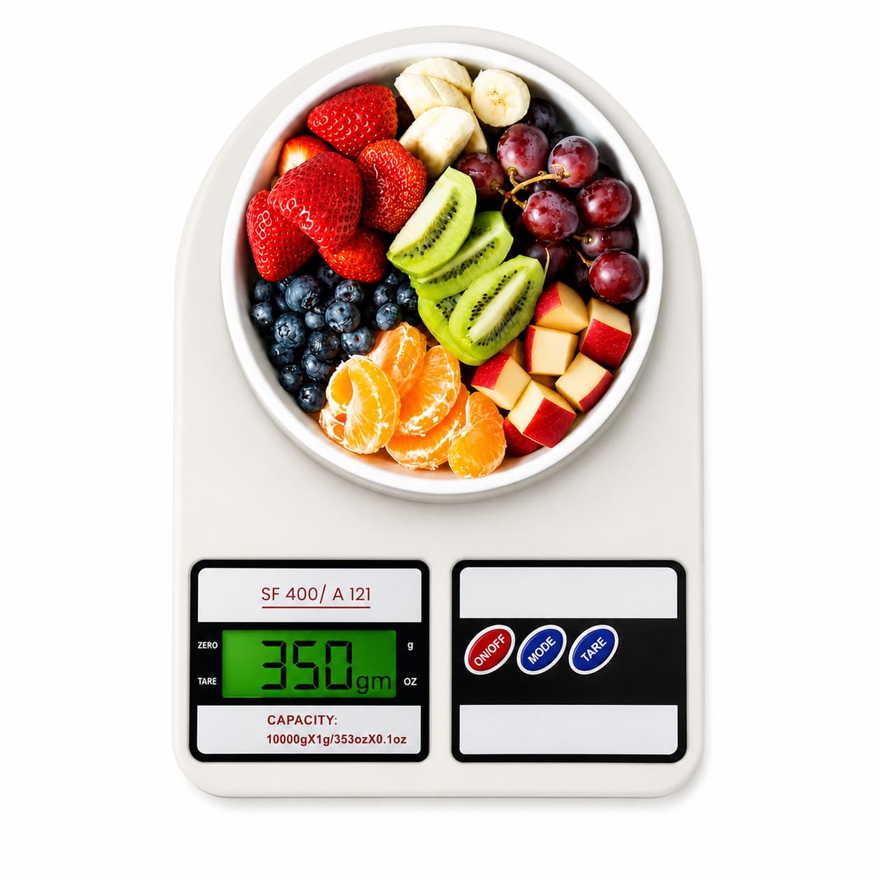 SF 400/A 121 Digital Kitchen Scale, 10000g Capacity, LCD Display, Tare Function, White-image-14