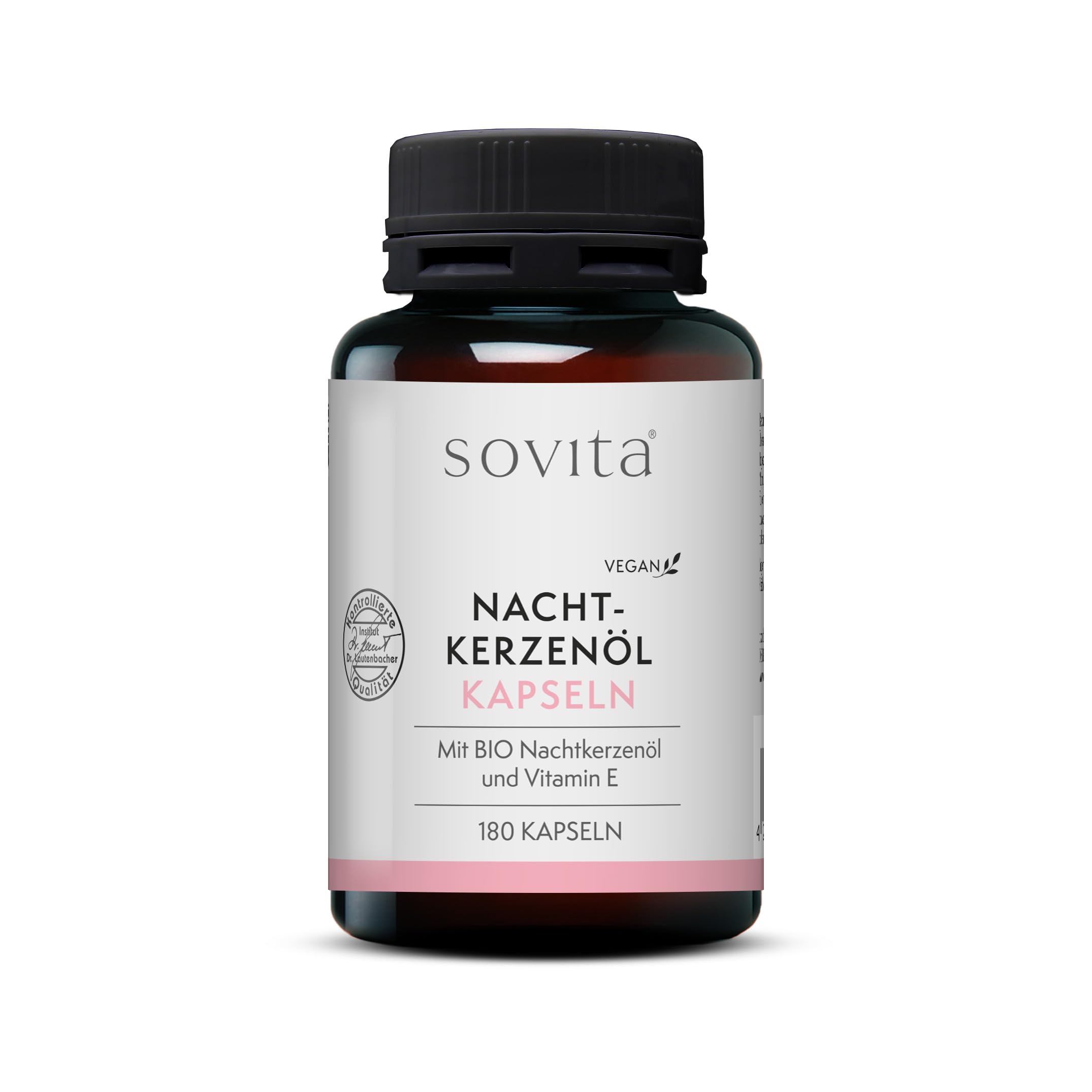sovita Nachtkerzenöl-Kapseln | Mit den mehrfach ungesättigten Fettsäuren Linolsäure und Gamma- Linolensäure sowie natürlichem Vitamin E | Nahrungsergänzungsmittel | 180 Kapseln
