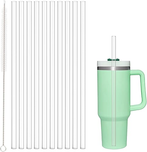 Miniatura 8 de Popote de repuesto para Stanley, Simple Modern, vaso Owala de 40 onzas y 30 onzas, paquete de 10 popotes reutilizables de 12.13 pulgadas de largo