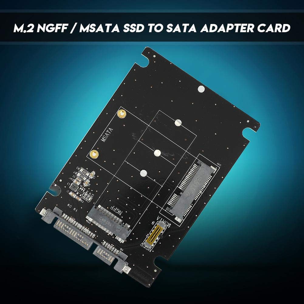 2 in 1 Mini M.2 NGFF e SSD mSATA a SATA 3.0 Convertitore/Adattatore per Disco Rigido Supporto SSD mSATA/M.2 NGFF SSD per Desktop