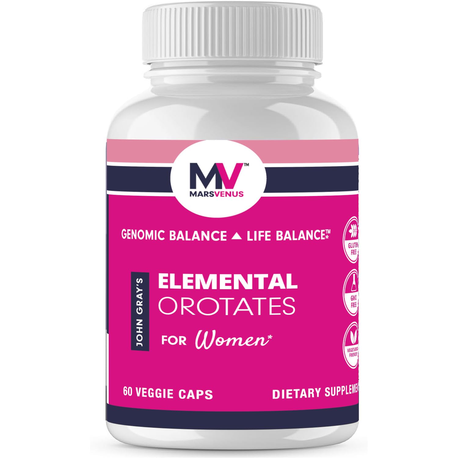 MARS VENUS Supplement with Lithium Orotate Ashwagandha Saffron Berberine Rhodiola Bacopa Fulvic Minerals - Elemental Orotates Capsules for for Women - 60 Count