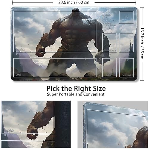 Miniatura 76 de Tapete de juego MTG cosido de alta calidad con zonas y parte trasera de goma antideslizante, tapete de juego TCG para MTG y otros juegos de cartas