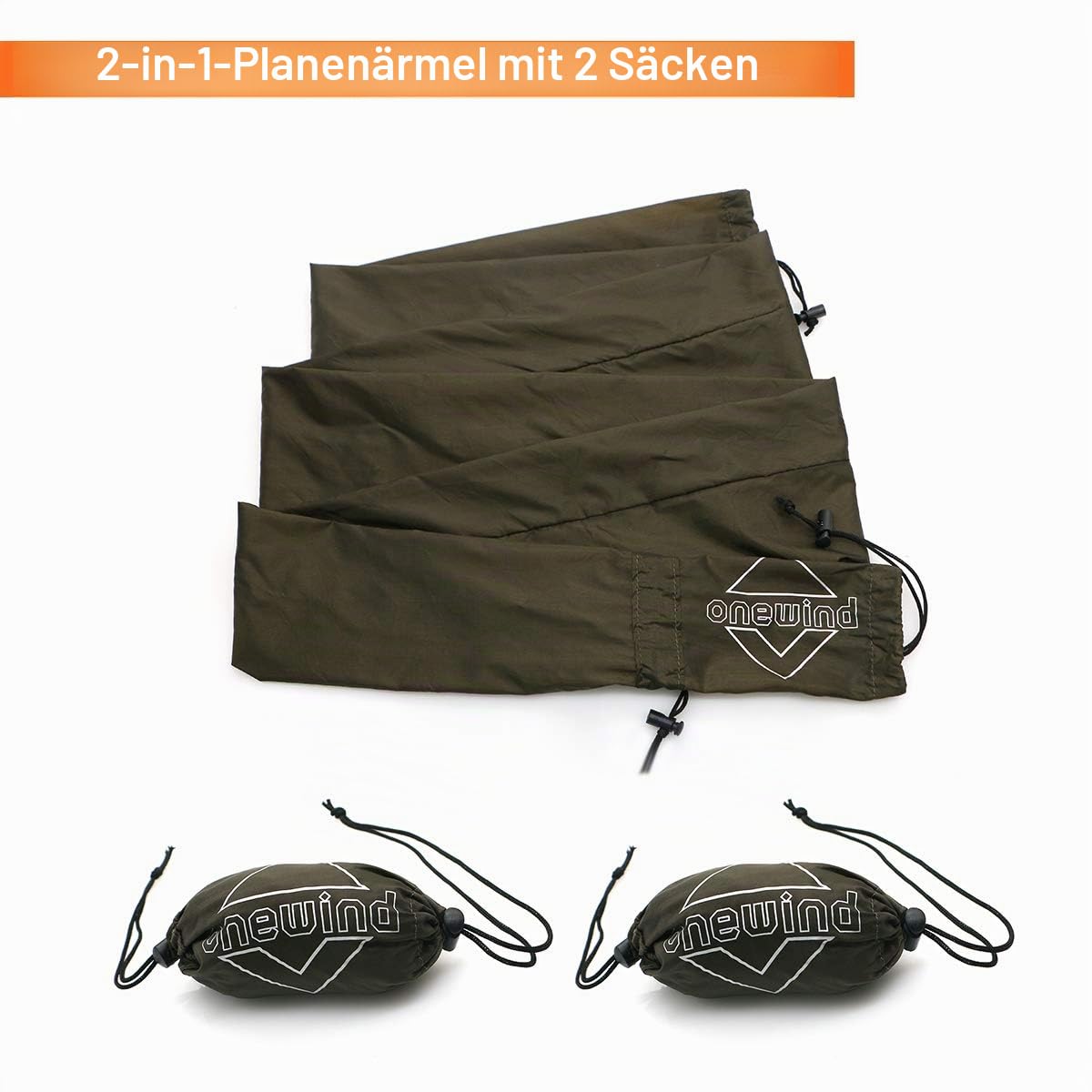 Onewind Hängemattenplane, 3,6 m, Campingzelt, Regenfliegen, Schlangenhaut für Plane, einfache Lagerung und Ausstellung, Wandern und Rucksackreisen, leicht und langlebig, wasserabweisend, OD Grün