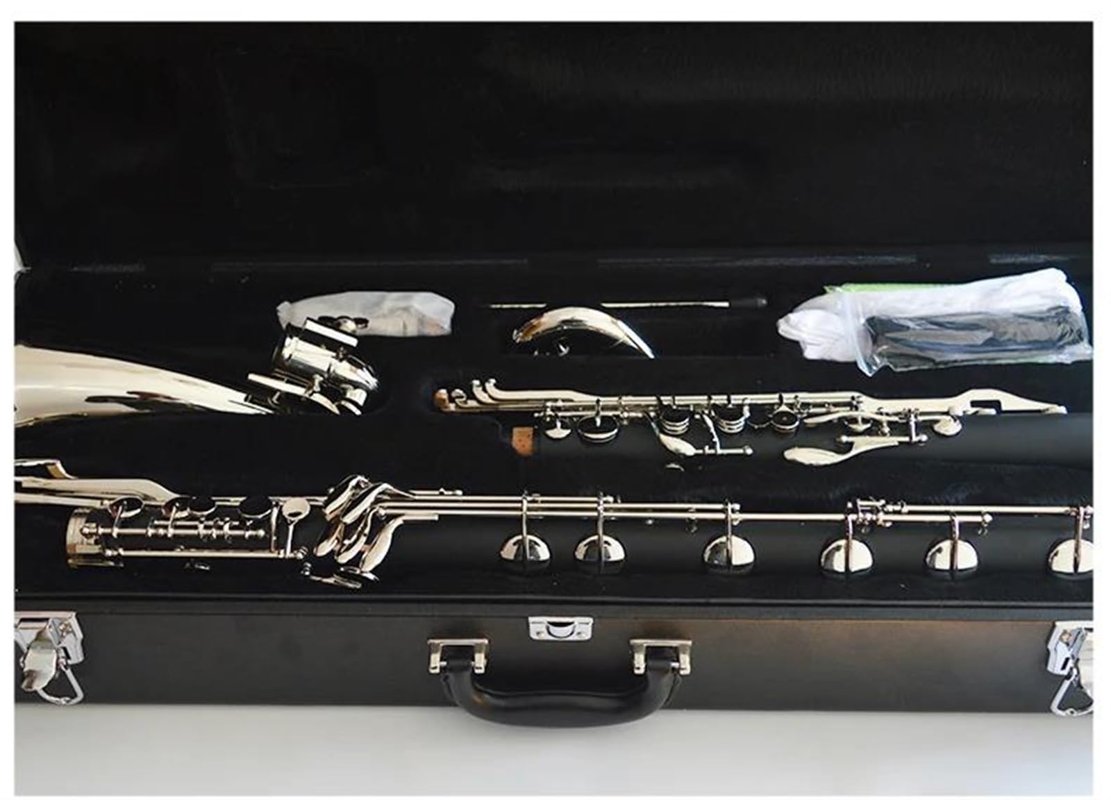 Buffet Clarinette Basse En Résine ABS Clarinette Professionnelle Nickelée Low-C/LOWE Bb/Sib(Low-E)