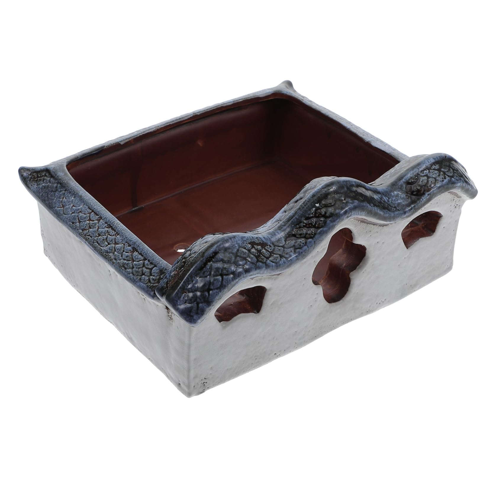 Toddmomy Ceramiczny Retro Doniczka Kształcie Domku Kreatywny Ozdobny Kwietnik Rośliny Stylowy Flowerpot Do Ogrodu Lub Dekoracji Wnętrz