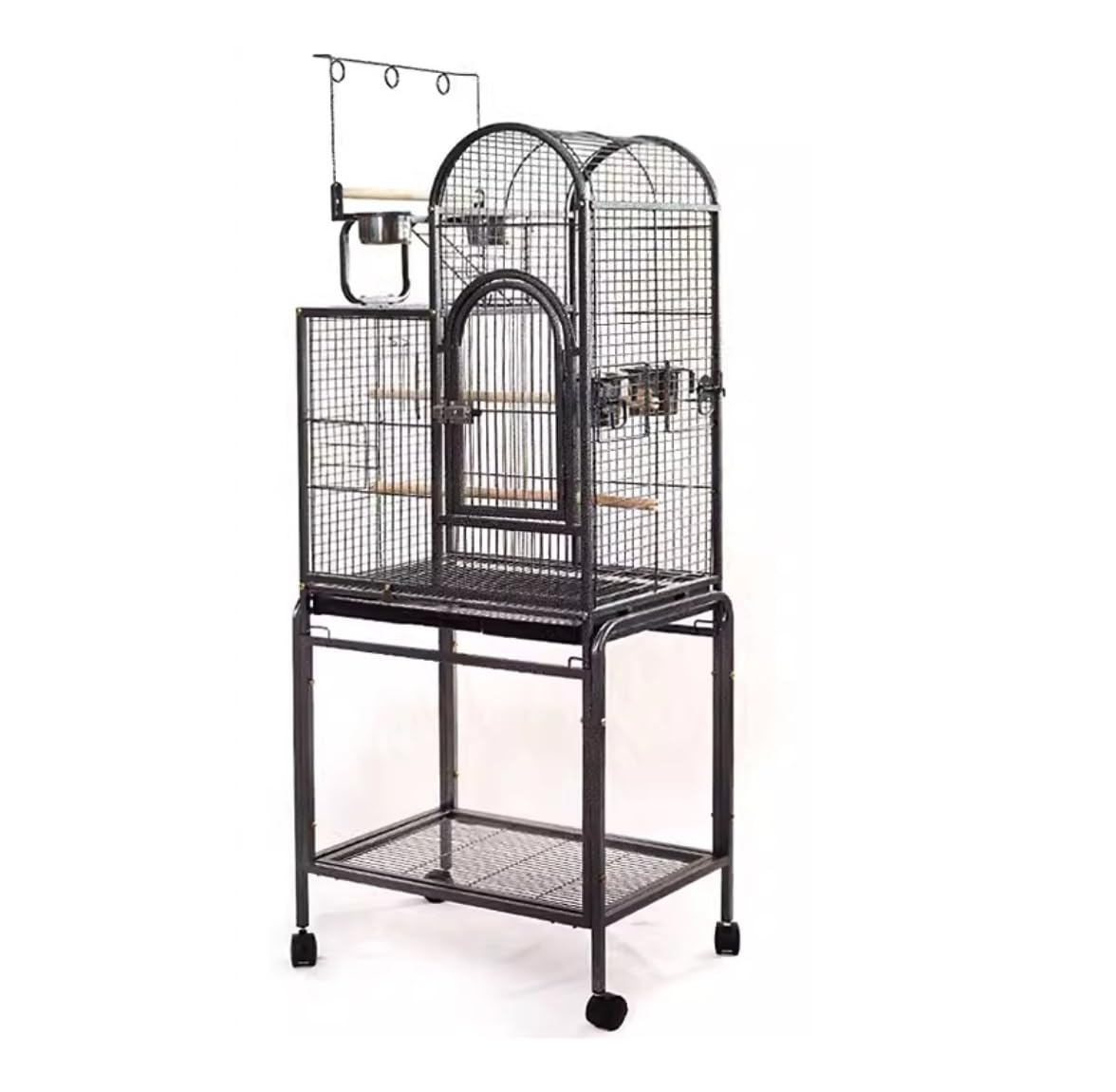 Gabbia Uccelli Gabbia per Uccelli Gabbia Per Pappagalli Grande Da 55" Con Ganci Giocattolo Sopra Il Posatoio Per Uccelli, Tazze Per Cibo, Supporto Con Rotelle, Gabbia Per Uccelli Per Calopsitte E Picc