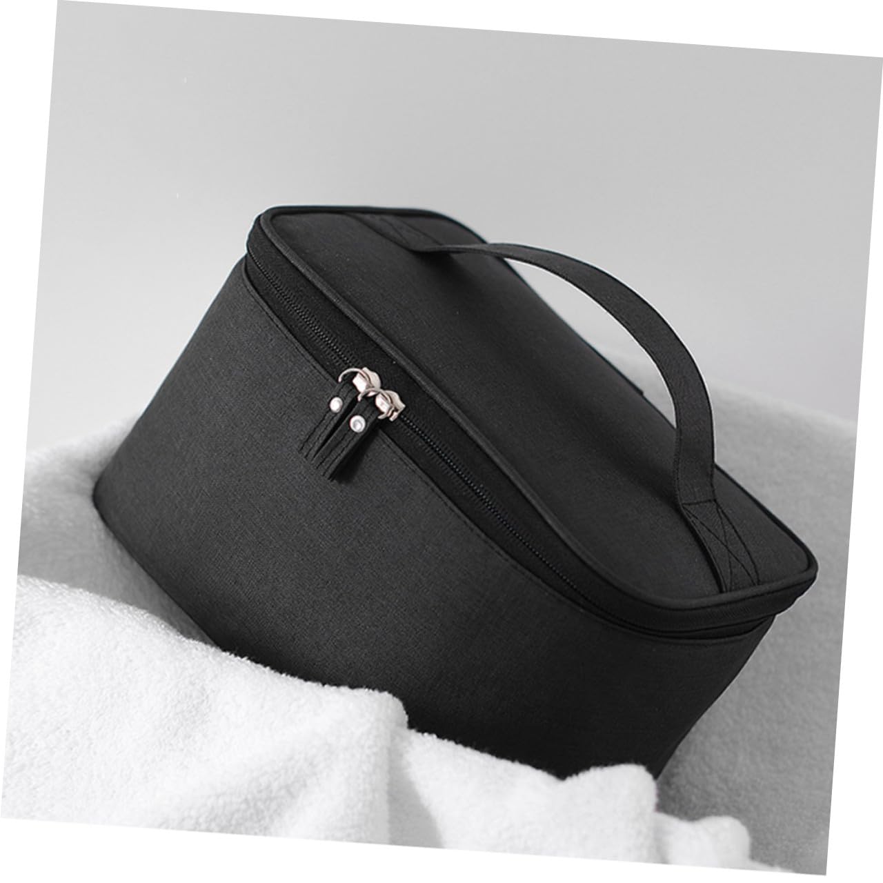 FOMIYES Reise-Kosmetiktasche Tragbarer Make-up-Beutel Kosmetik und Toilettenartikel-aufbewahrungsbeutel Organizer für Damen Schwarz Kompakt und Leicht für Reisen Urlaub