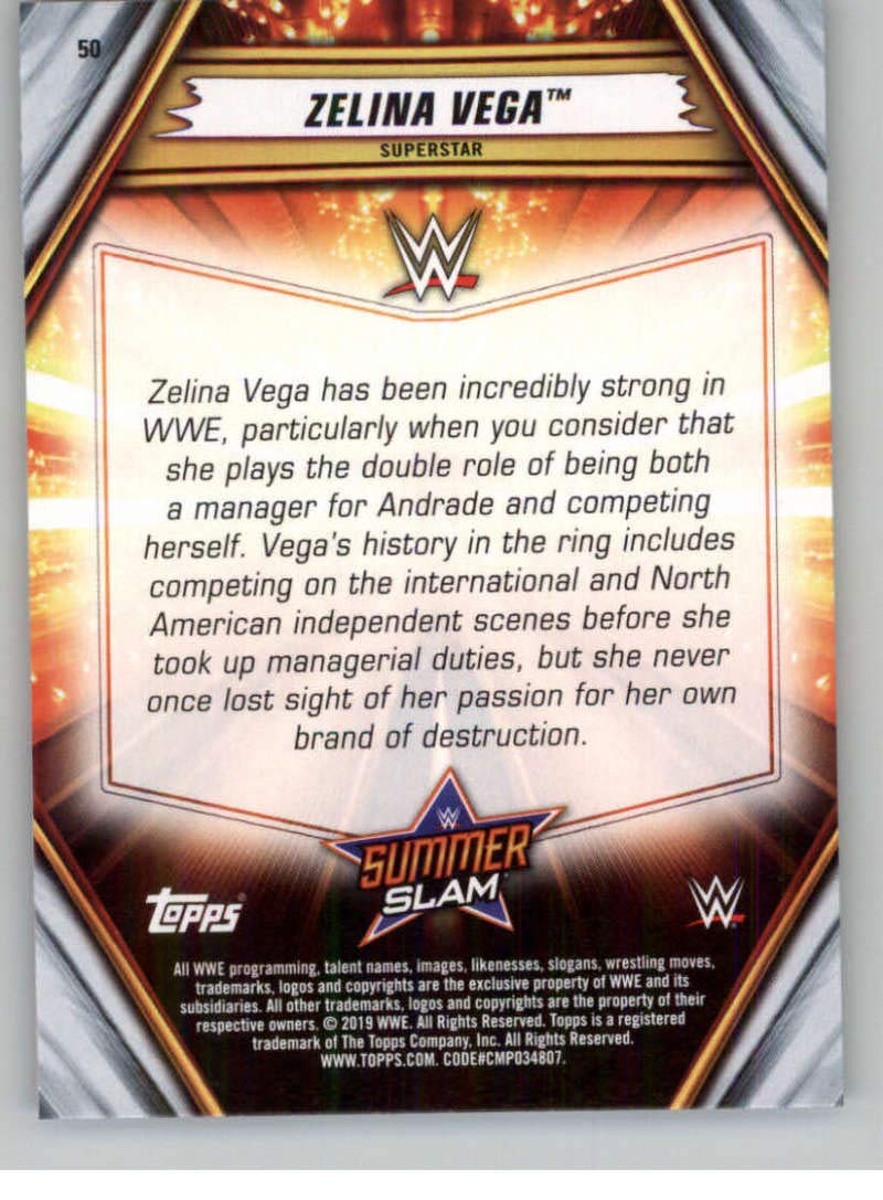 Amazon.com: 2019 WWE Topps SummerSlam Wrestling #50 Zelina Vega