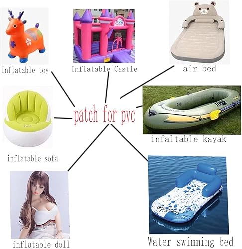 Miniatura 3 de 6 Pieces PVC Repair Patch for Inflatable Kayak Boats rafts DIY Repair Patch for Inflatable Toys air Matress Black