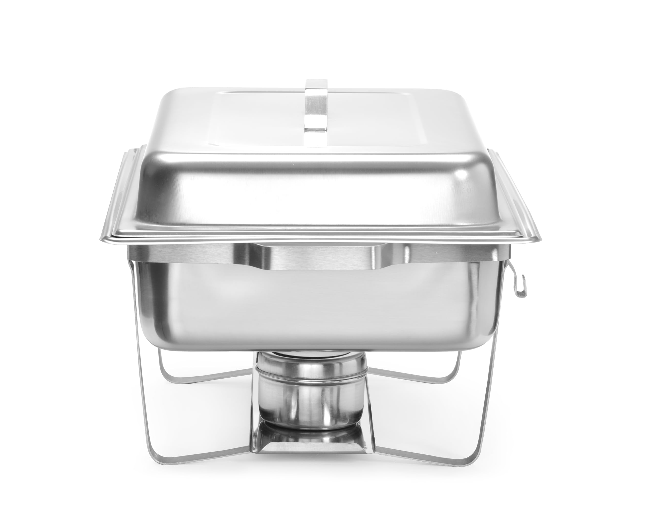 HENDI Chafing Dish Set, 4 Stück, mit 4X GN1/1 Behältern, 8X Brennpastenbehältern, integriertem Deckelhalter, Warmhaltebehälter, Buffetwärmer, Speisewärmer, 8,5L, 610x355x(H) 297mm, Edelstahl