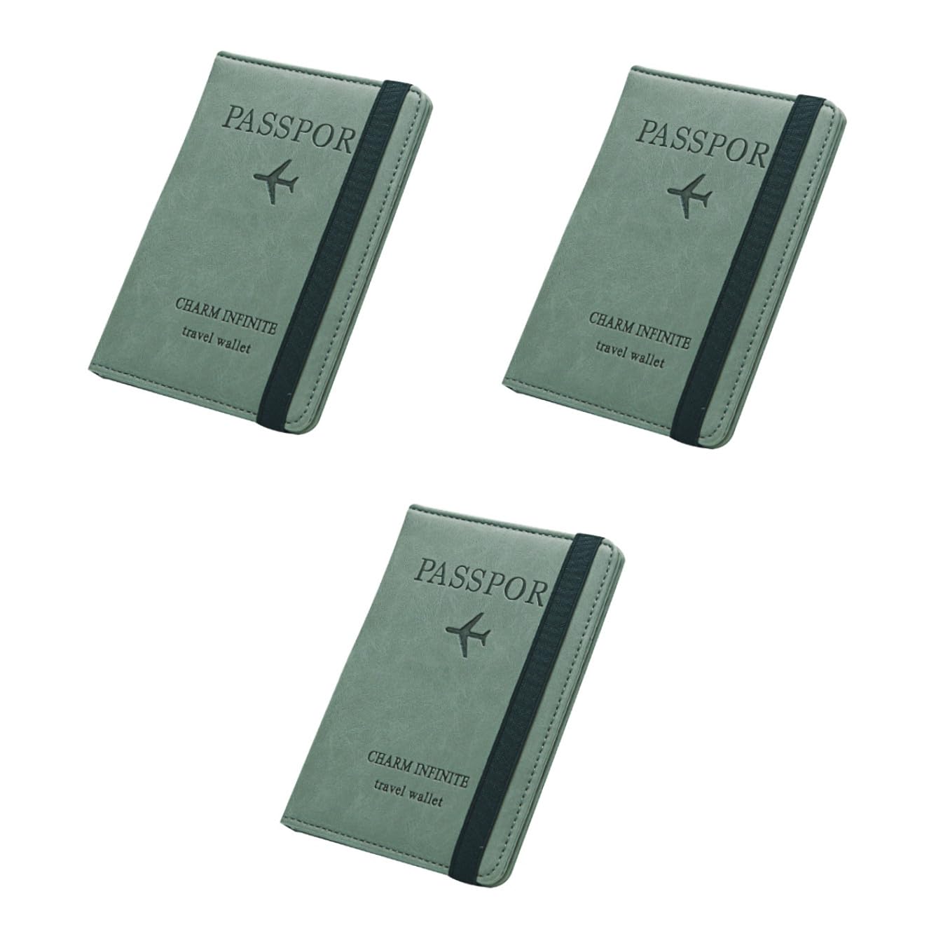 VALICLUD 3stücke RFID Reisepass Wallet Aus Pu-Leder Multifunktionale Aufbewahrungstasche Für Damen Grün Diebstahlsicher Und Ultra-dünn Für Reisen Und Business Trips