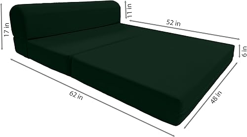 Miniatura 31 de Sofá cama plegable color gris de espuma, 6 pulgadas. Grosor x 32 pulgadas, ancho x 70 pulgadas. Cama de Invitados, cama plegable con espuma de alta