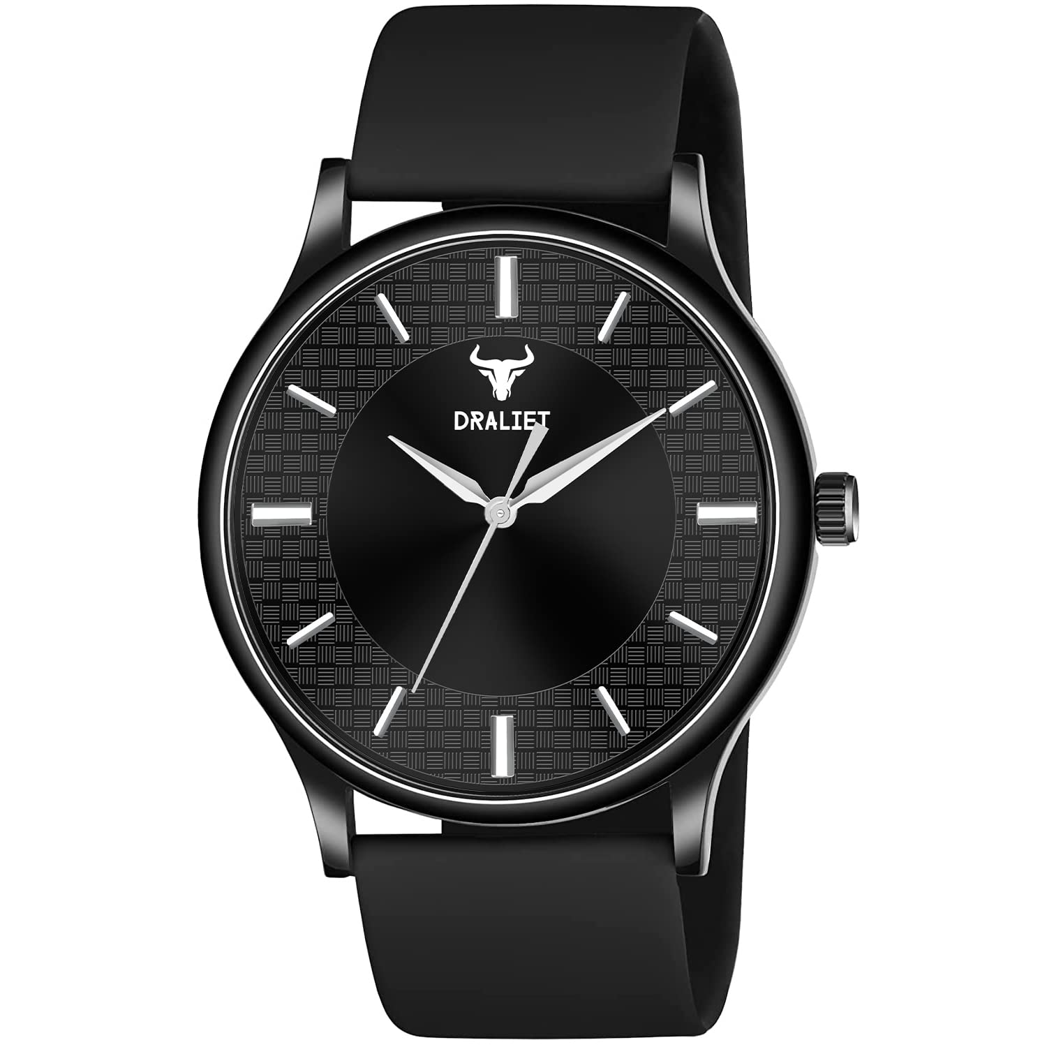 DRALIET Analogue Mens Black Silicone Strap Watch (Black Round Dial Black Strap,LD57-BK) (B0C1GP8TZ5) Amazon Price History, Amazon Price Tracker