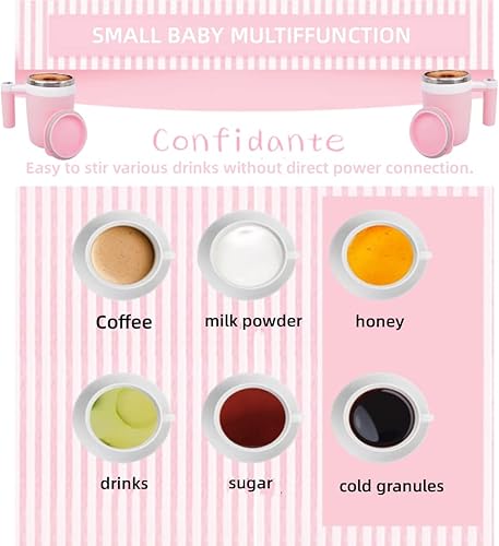 Miniatura 4 de KittBaby - Taza de café autoagitable, taza mezcladora magnética automática de acero inoxidable recargable para café, té, leche y cacao, taza